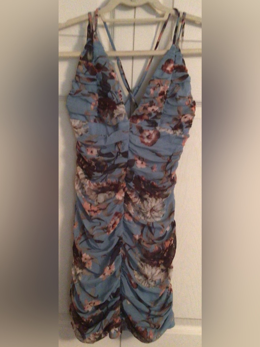 Lulus Light Blue Floral Bodycon Mini Dress